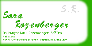 sara rozenberger business card